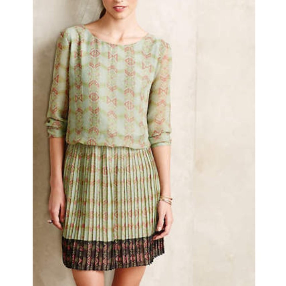 ANTHROPOLOGIE Lavand Pleated Dress